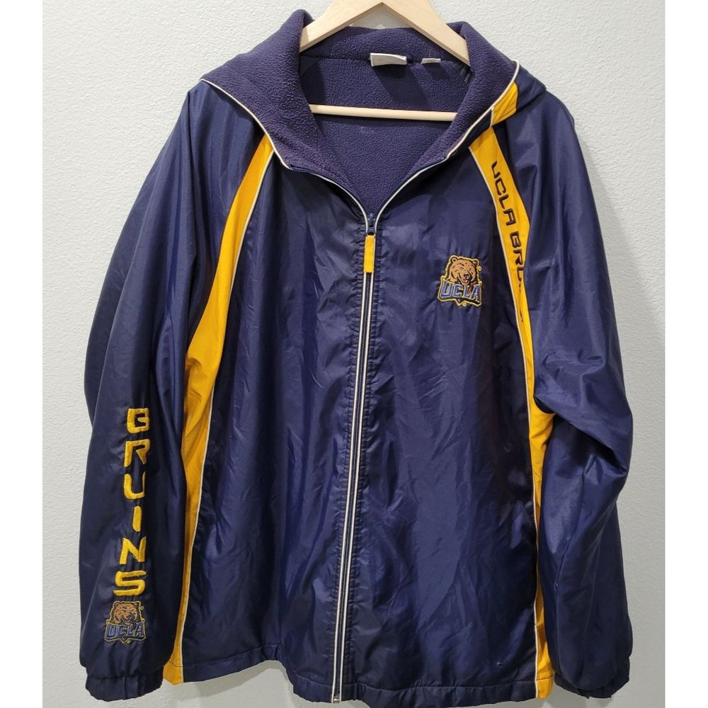 Men's UCLA Bruins Navy Blue & Gold Full Zip Hooded Jacket Red Oak Tag, Size XL